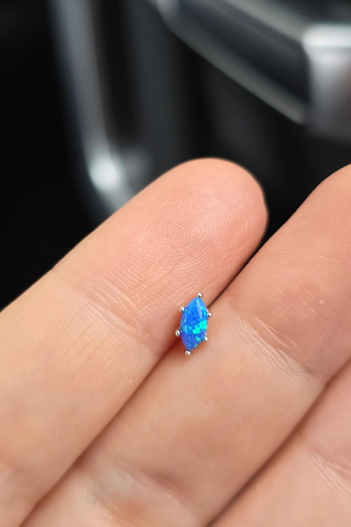 İTHAL OPAL MARKİZ ŞEKİL GÜMÜŞ PİERCİNG