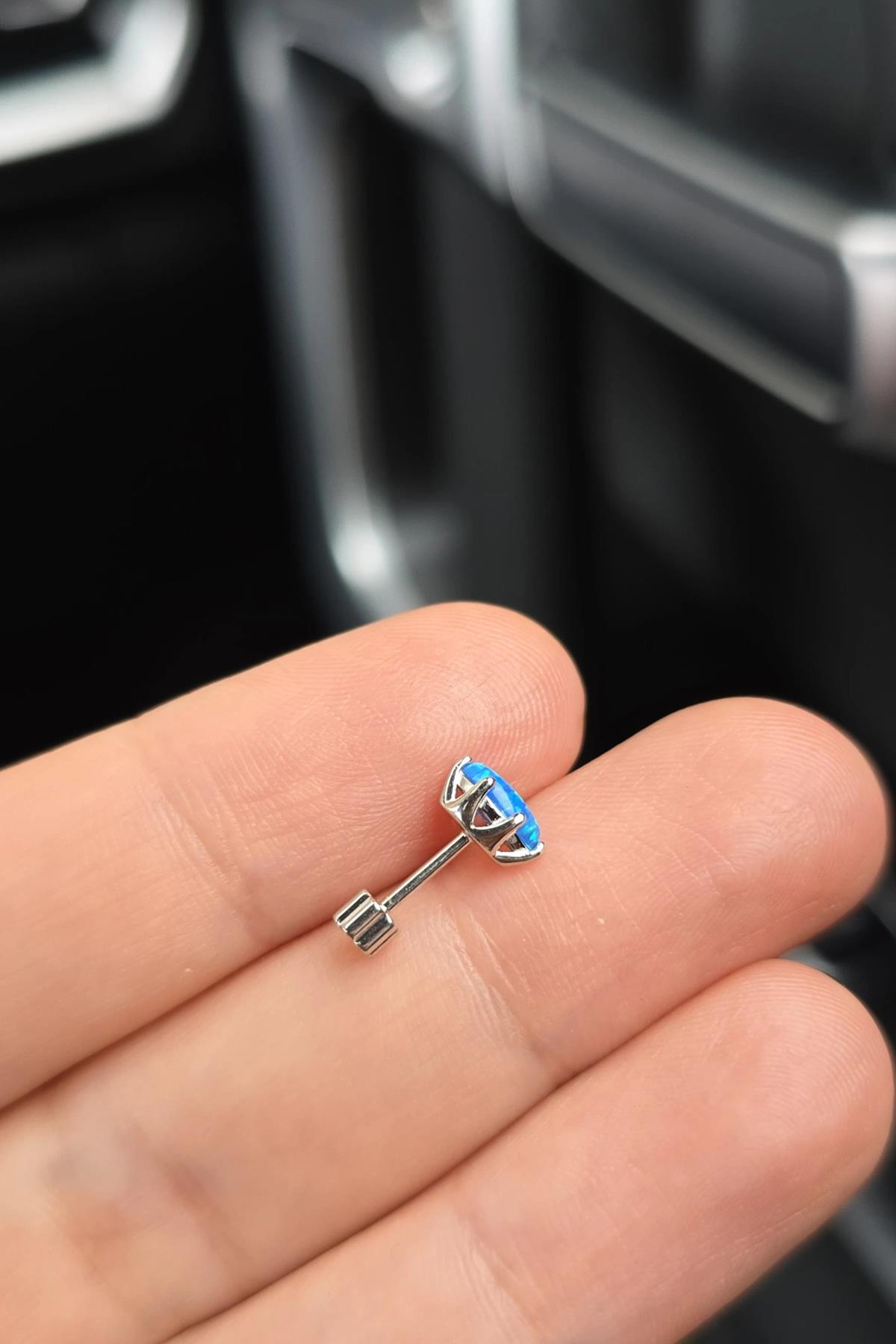 İTHAL OPAL MARKİZ ŞEKİL GÜMÜŞ PİERCİNG