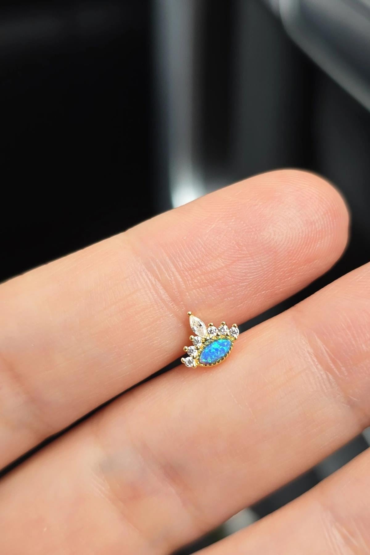 İTHAL PRENSES OPAL GÜMÜŞ PİERCİNG