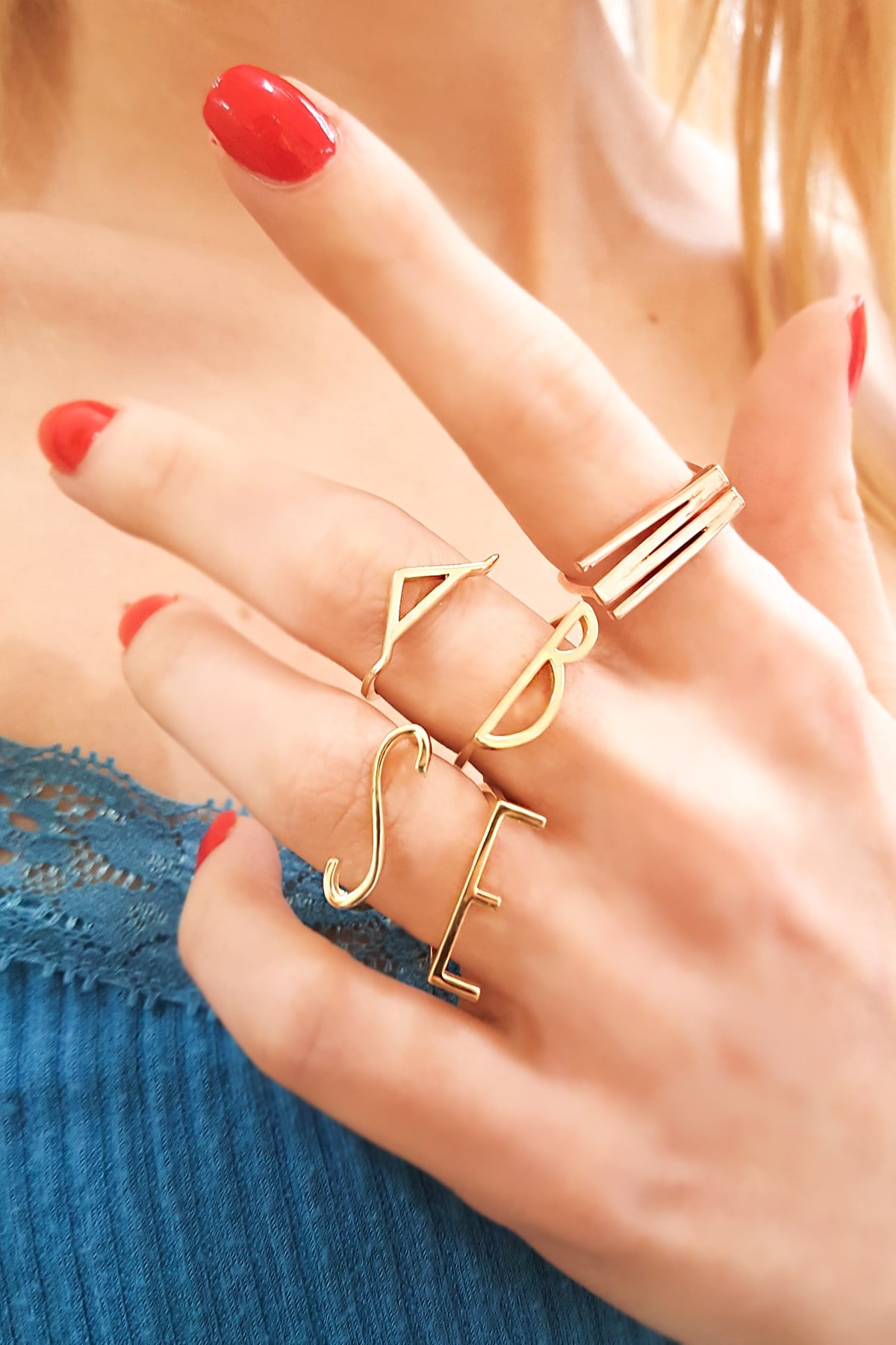 Letter S Silver Ring