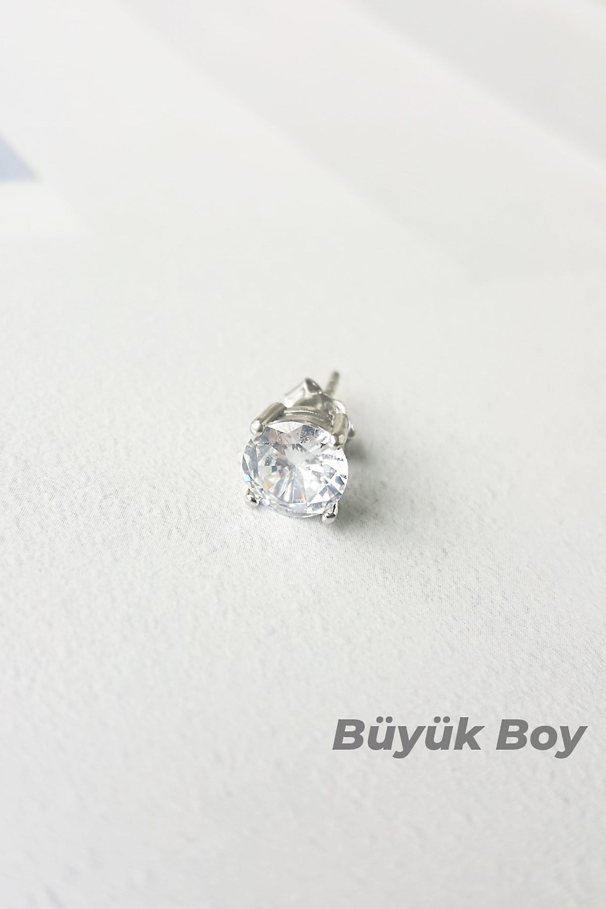 TEKLİ İTHAL BÜYÜK BOY TEKTAŞ GÜMÜŞ KÜPE