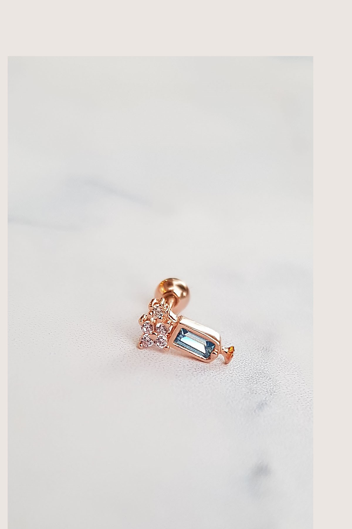 SINGLE IMPORTED GOBLET SILVER PIERCED EARRINGS