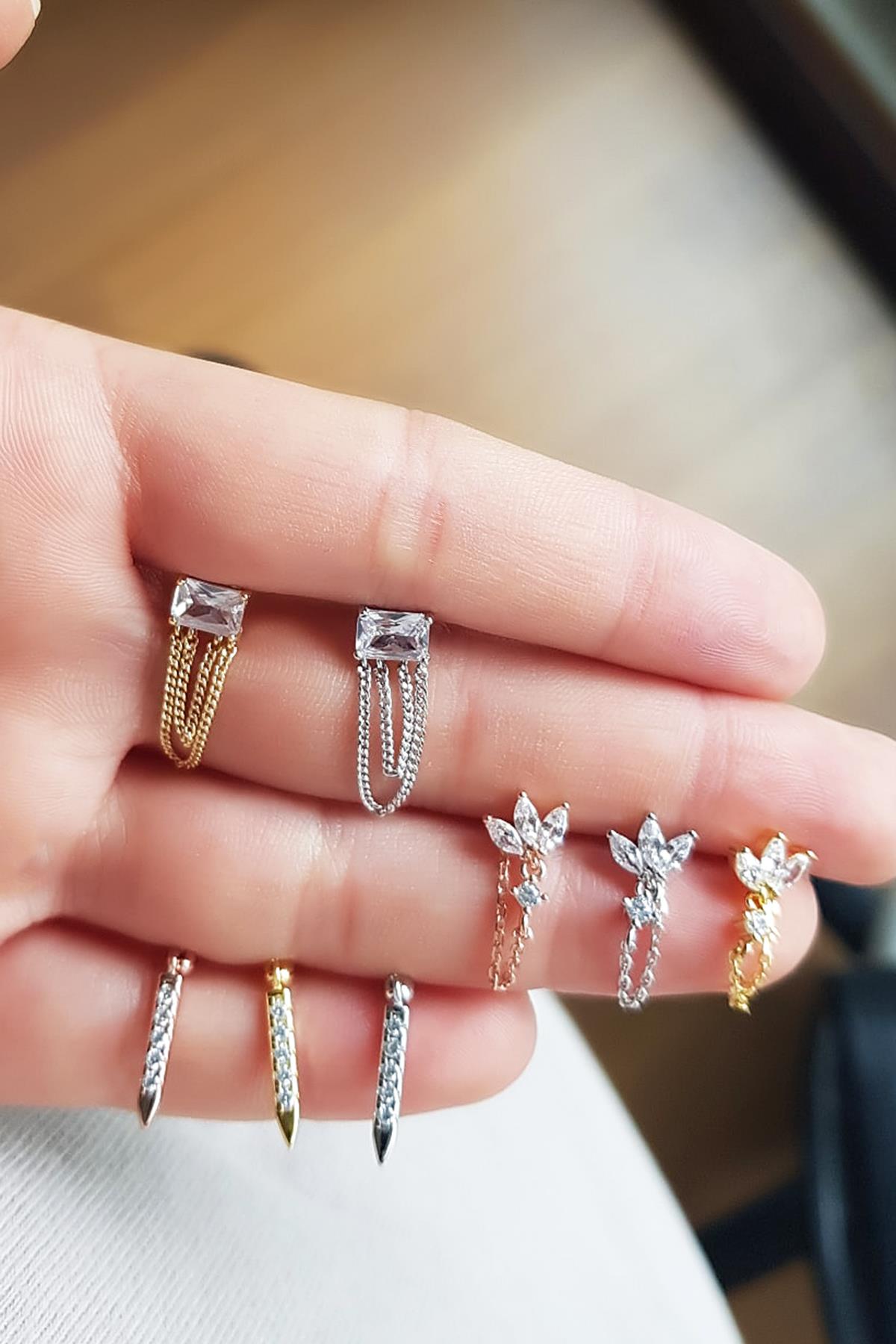 TEKLİ İTHAL MİNİ KILIÇ GÜMÜŞ PİERCİNG