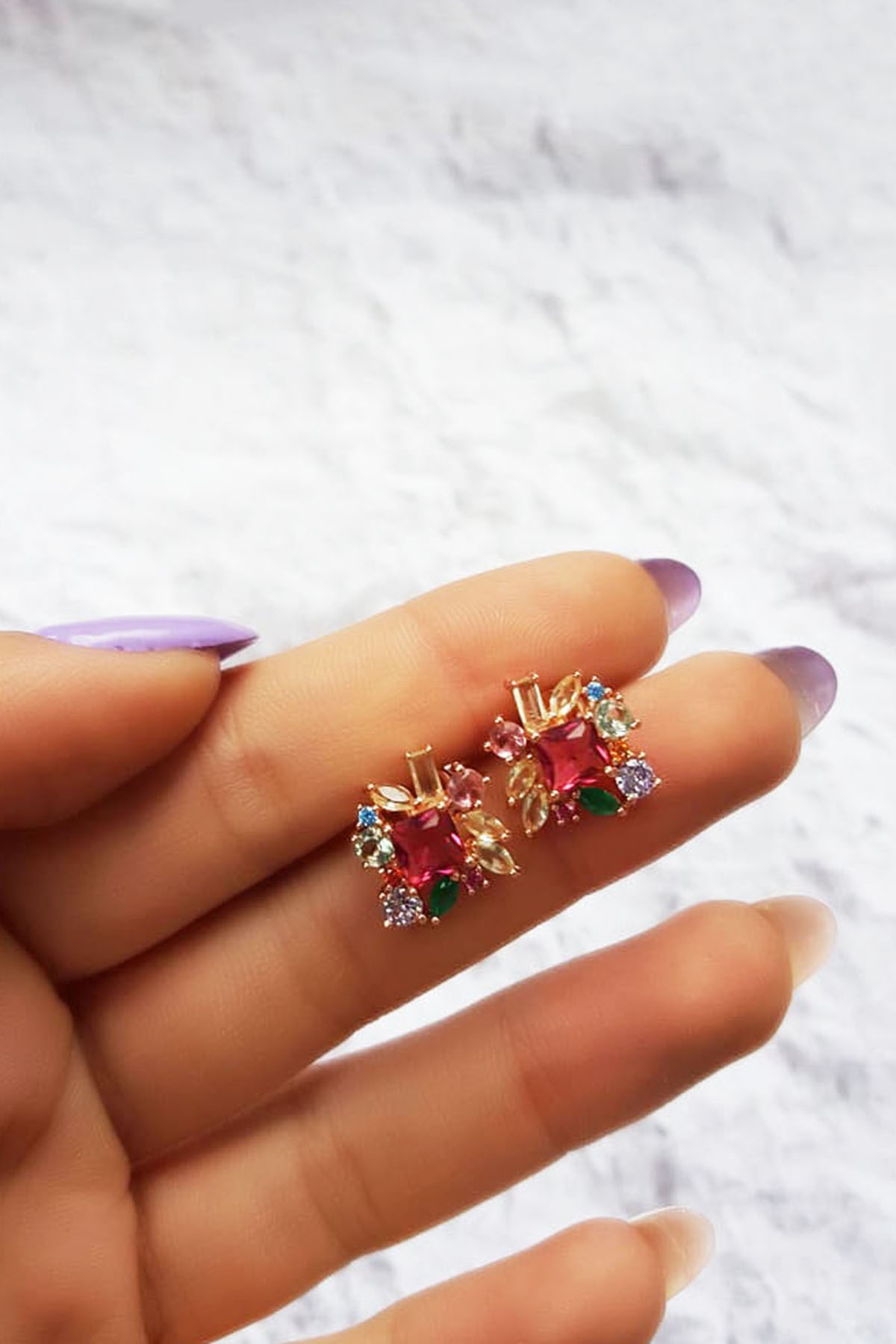 TEKLİ İTHAL SHINE FANCY ZİRKON GÜMÜŞ KÜPE