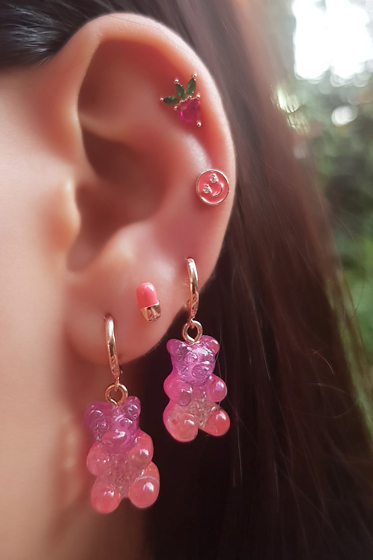 SINGLE IMPORTED VITAMIN SILVER PIERCED EARRINGS