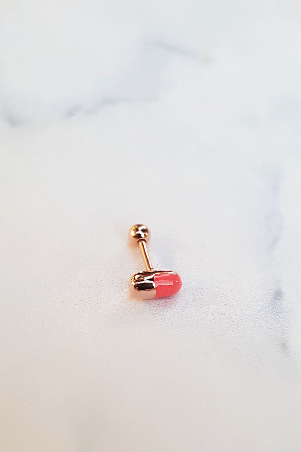 SINGLE IMPORTED VITAMIN SILVER PIERCED EARRINGS