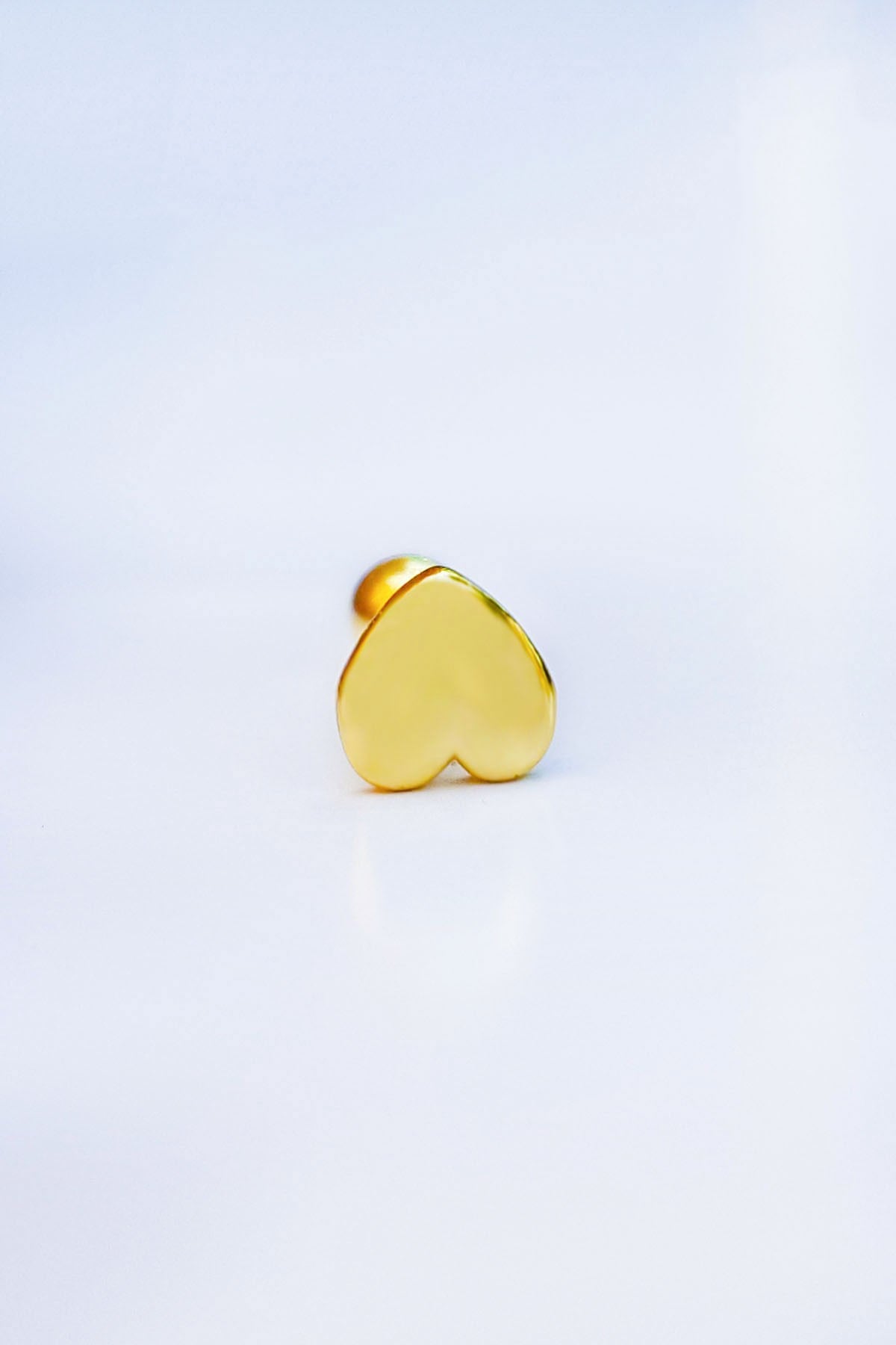 Single Silver Piercing Earrings with Heart