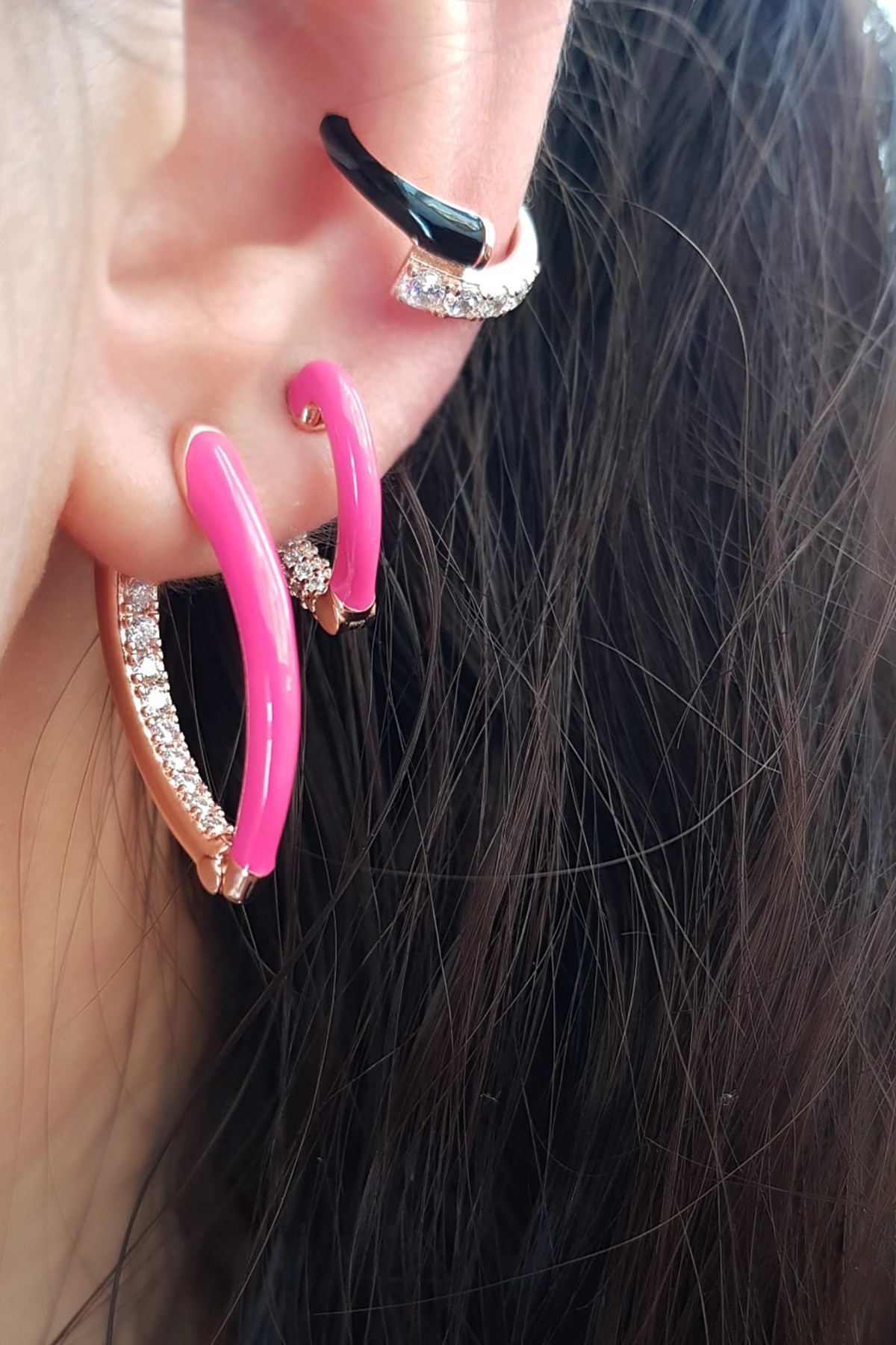 TEKLİ MİNİ LOVELY PEMBE İTHAL GÜMÜŞ KÜPE