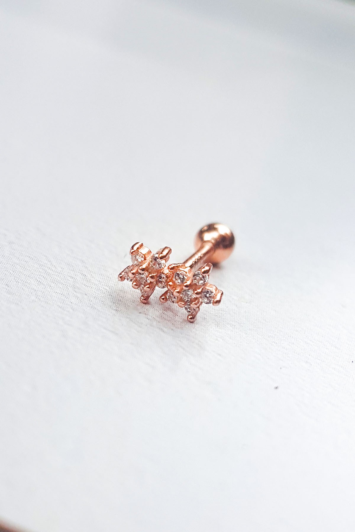 Single, Twin Star Silver Piercing Earrings