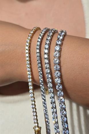 SERTİFİKALI MOZANİT SU YOLU GÜMÜŞ BİLEKLİK