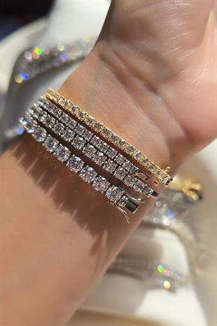 SERTİFİKALI MOZANİT SU YOLU GÜMÜŞ BİLEKLİK