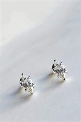 1 CM MOZANİT MARKİZ VİDALI GÜMÜŞ KÜPE