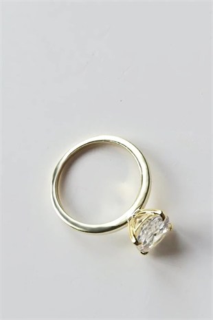 1 CM OVAL MOZANİT SADE GÜMÜŞ YÜZÜK