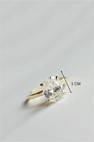 1 CM OVAL MOZANİT SADE GÜMÜŞ YÜZÜK