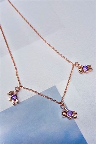 3 lü Teddy Bear Gümüş Halhal