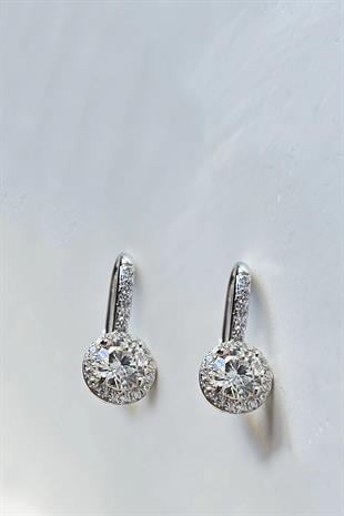 6 MM MOZANİT HALKA YUVARLAK KESİM GÜMÜŞ KÜPE