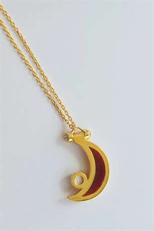 AKİK HİLAL MODEL GÜMÜŞ KOLYE