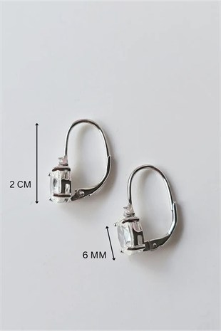 ÇİFT 6 MM MOZANİT OVAL GÜMÜŞ KÜPE