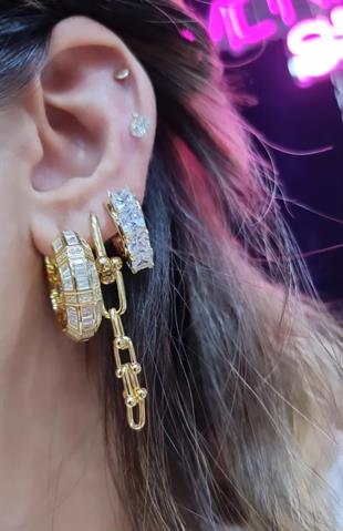 ÇİFT İTHAL BAGET HALKA GENİŞ VIP GÜMÜŞ KÜPE