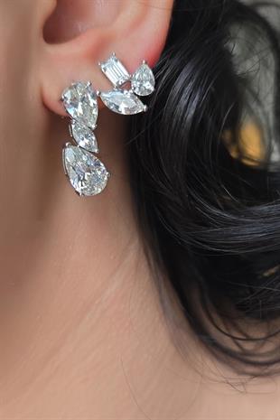 ÇİFT İTHAL DAMLA MARKİZ GÜMÜŞ KÜPE