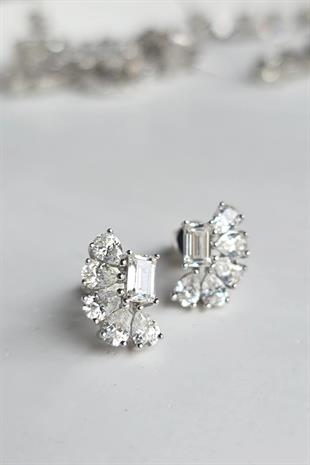 ÇİFT İTHAL MOZANİT DİKDÖRTGEN DAMLA GÜMÜŞ KÜPE