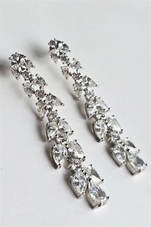 ÇİFT İTHAL MOZANİT SALLANTILI PREMİUM GÜMÜŞ KÜPE