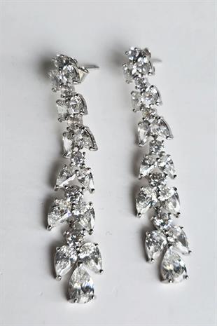 ÇİFT İTHAL MOZANİT SALLANTILI PREMİUM GÜMÜŞ KÜPE