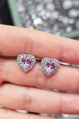 ÇİFT KALPLI VİDALI GÜMÜŞ KÜPE