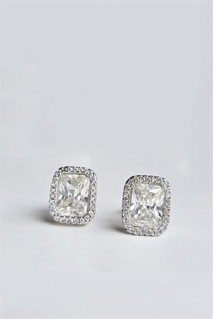 ÇİFT KÜÇÜK DİKDÖRTGEN MOZANİT GÜMÜŞ KÜPE