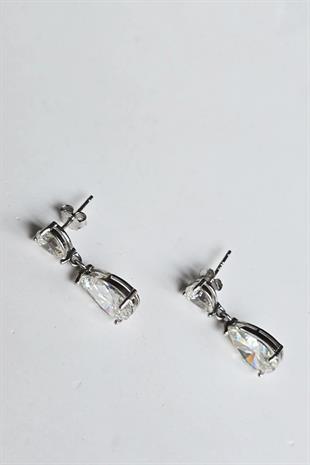 ÇİFT MOZANİT 2Lİ DAMLA GÜMÜŞ KÜPE