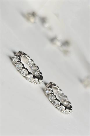 ÇİFT MOZANİT KÜÇÜK BOY HALKA GÜMÜŞ KÜPE