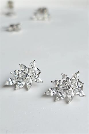 ÇİFT MOZANİT MARKİZ TASARIM GÜMÜŞ KÜPE