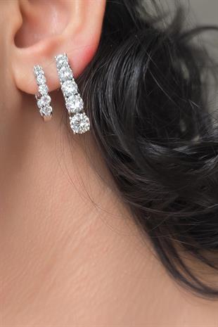 ÇİFT MOZANİT SU YOLU GÜMÜŞ KÜPE