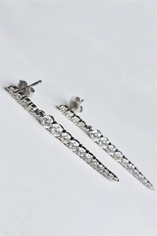 ÇİFT MOZANİT SU YOLU SALLANTILI GÜMÜŞ KÜPE