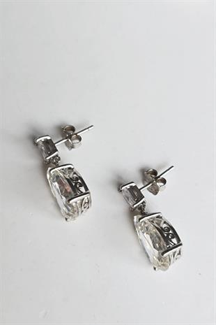 ÇİFT PREMİUM KARE DAMLA GÜMÜŞ KÜPE