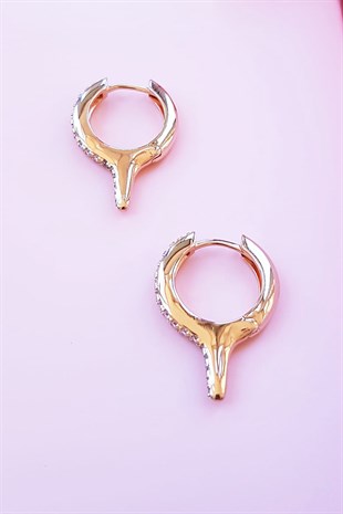 ÇİFTLİ, BEYAZ TAŞLI ÇITÇITLI GÜMÜŞ KÜPE