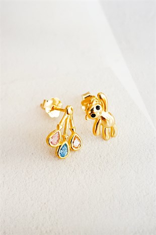 ÇİFTLİ, HELLO TEDDY VE BALONLU GÜMÜŞ KÜPE