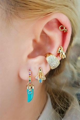 ÇİFTLİ, HELLO TEDDY VE BALONLU GÜMÜŞ KÜPE