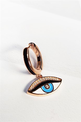 ÇİFTLİ, İTHAL EYE BLUE GALAXY GÜMÜŞ KÜPE