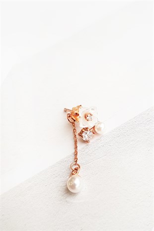 ÇİFTLİ, İTHAL MANOLYA İNCİ GÜMÜŞ KÜPE