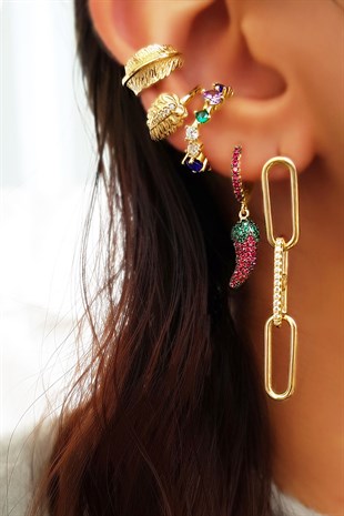 ÇİFTLİ, LOVE GEÇMELİ U GÜMÜŞ KÜPE