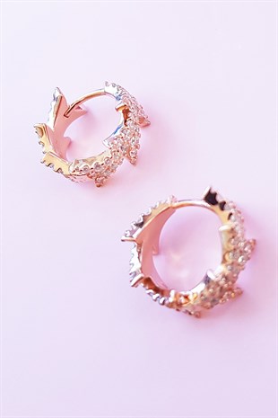 ÇİFTLİ, ÜÇGEN TAŞLI HALKA GÜMÜŞ KÜPE