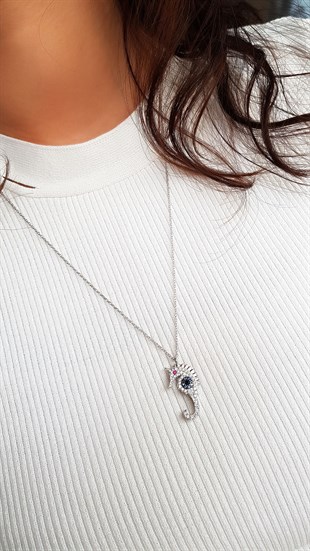 Deniz Atı Gümüş Kolye