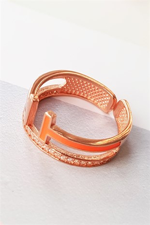 DOUBLE T ORANGE GÜMÜŞ YÜZÜK
