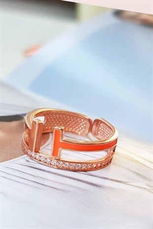 DOUBLE T ORANGE GÜMÜŞ YÜZÜK