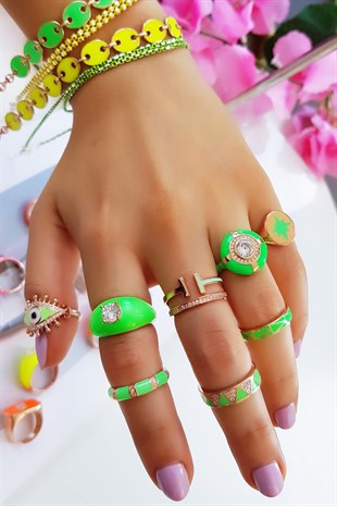 DOUBLE T SU YEŞİL GÜMÜŞ YÜZÜK