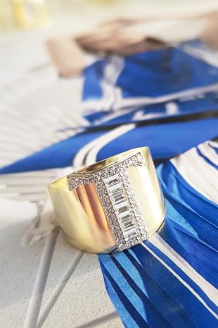 Harfli Baget Işleme Gümüş Yüzük