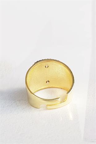 Harfli Baget Işleme Gümüş Yüzük