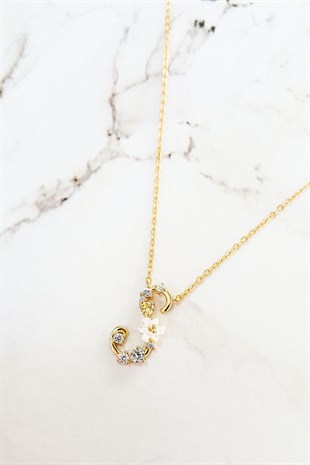 S-İTALYAN ÇİÇEKLİ HARF GÜMÜŞ KOLYE