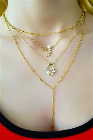 Y-Italyan Çiçekli Harf Gümüş Kolye